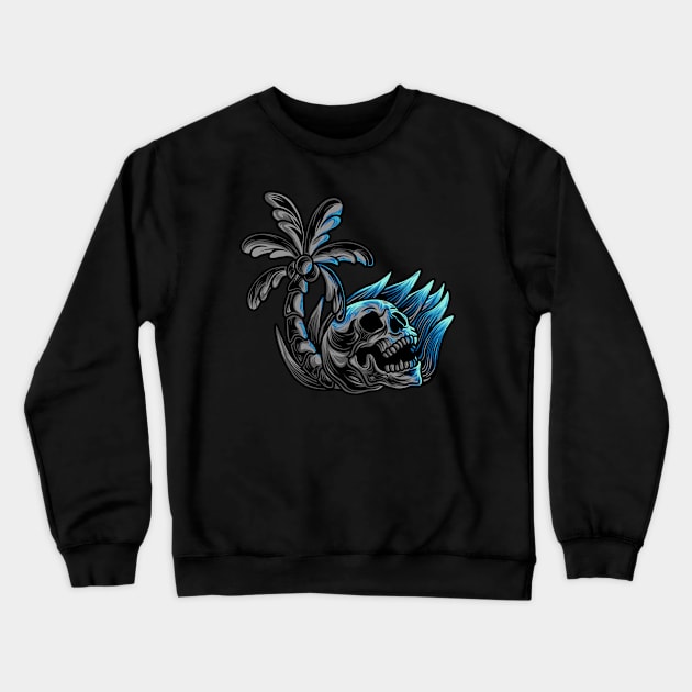 Skull Island Crewneck Sweatshirt by Alterllustration